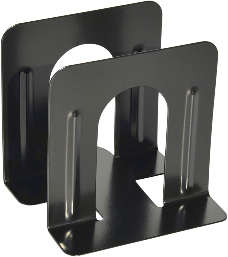 Xiaoyu Heavy Duty Bookends for Shelves Anti-Slip Base, Suitable for Library Office, Home, School, 2 works, Black - Image 4