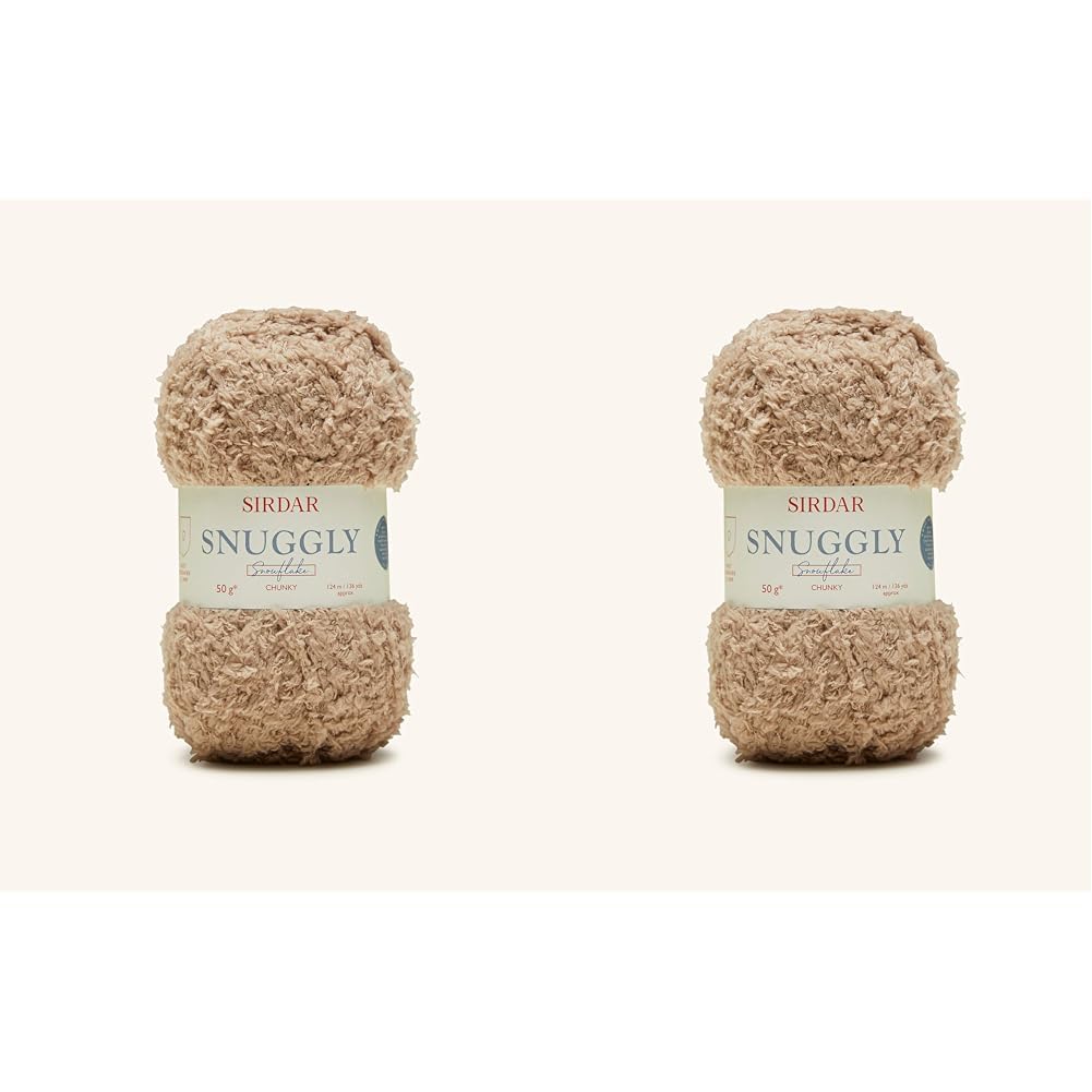 Sirdar Snuggly Snowflake Chunky, Teddy Bear (201), 50g (Pack of 2)