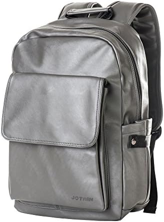 Jothin X505 PU Leather Waterproof Vintage Backpack for Soft Bookbag Grey