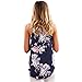 WLLW Women Crew Neck Sleeveless Floral Print Shirt Tops Tee Tanks Camis