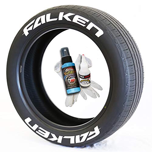 Tire Stickers Falken Permanent Tire Lettering Kit USA Made with Glue - Custom Sizing/Colors - (Pack of 8) - Thumbnail 2