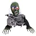 Halloween Haunters Scary Zombie Green Wicked Witch Groundbreaker Prop Decoration with Multi-Color Flashing LED Skull Lights - Spooky Screaming Face - Haunted House Graveyard, Cemetery Tombstone, Party