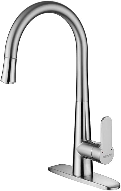 Amazon Com Lutavoy Kitchen Faucet With Pull Down Sprayer Kitchen