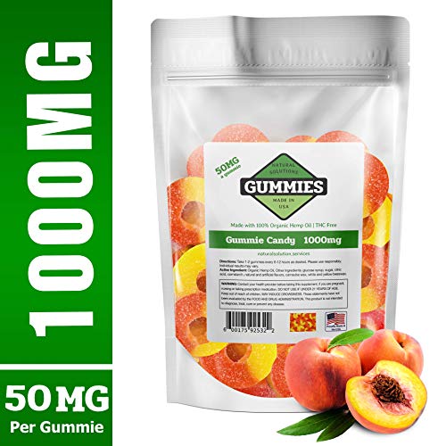Hemp Gummies 1000 mg per Bag 20ct Premium Peach Rings 50mg per