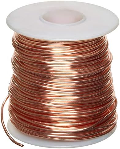 Bare Copper Wire, Bright, 14 AWG, 0.064" Diameter, 80' Length (Pack of 1)