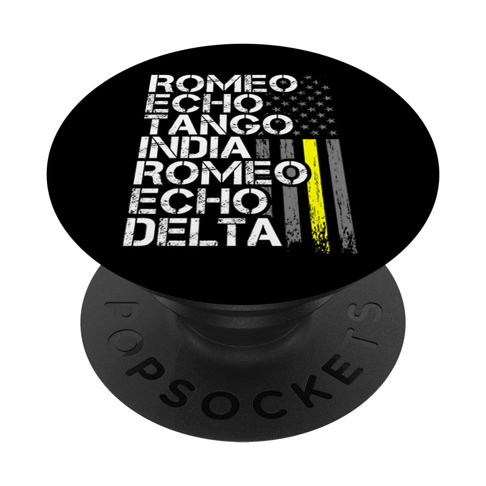 Dispatch Retirement - Thin Yellow Line RETIRED Phonetic PopSockets Adhesive PopGrip