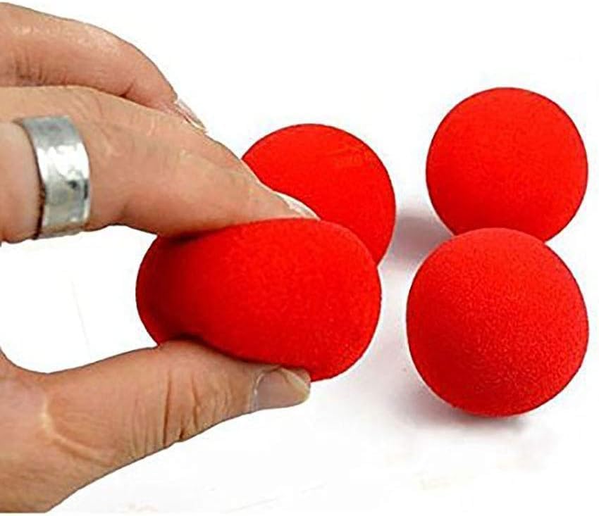 Hehglng 10 Pcs Red Magic Soft Red Sponge Ball Close-Up Classical Street Comedy Novelty Small Magical Ball Trick Props Kits (1.77 inch)