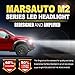 9005 LED Headlight Bulbs High Beam, Marsauto Super Bright HB3 Headlamp Conversion Kit with Fan, CANbus-Ready IP67 CSP Chips 6000K Xenon White 2-Pack
