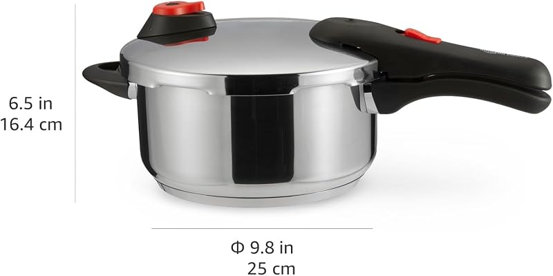 Pentola a Pressione in Acciaio Inox a Induzione, 4 Litri, Argento — foto 6 di 6