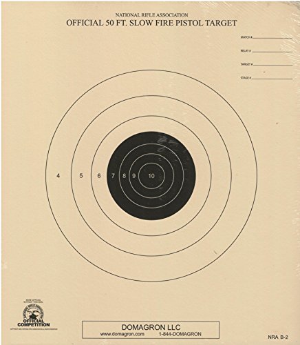 50 Foot Slow Fire Pistol Target Official NRA Target B-2 (50 Pack)