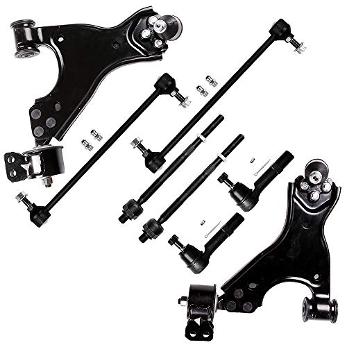 LSAILON 8pcs Lower Control Arms Front Sway Bar End Links Outer Inner Tie Rod Ends Kit Fit for 2008-2015 Buick Enclave 2009-2015 Chevrolet Traverse 2007-2015 GMC Acadia 2007-2010 Saturn Outlook