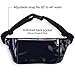 LEADO Holographic Fanny Pack for Women, Flat Fashion Waist Pack Bum Bag for Running, Festival, Rave, Party, Travel (Holographic Black)