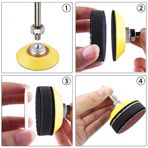 Saiper 120pcs 2 Inch Sanding Discs Pad Kit with 1/4” Shank Backing Pad + Soft Sponge Buffering Pad for Drill Grinder Rotary Tools Includes 60-2000 Grit Sandpapers, 12 different grits