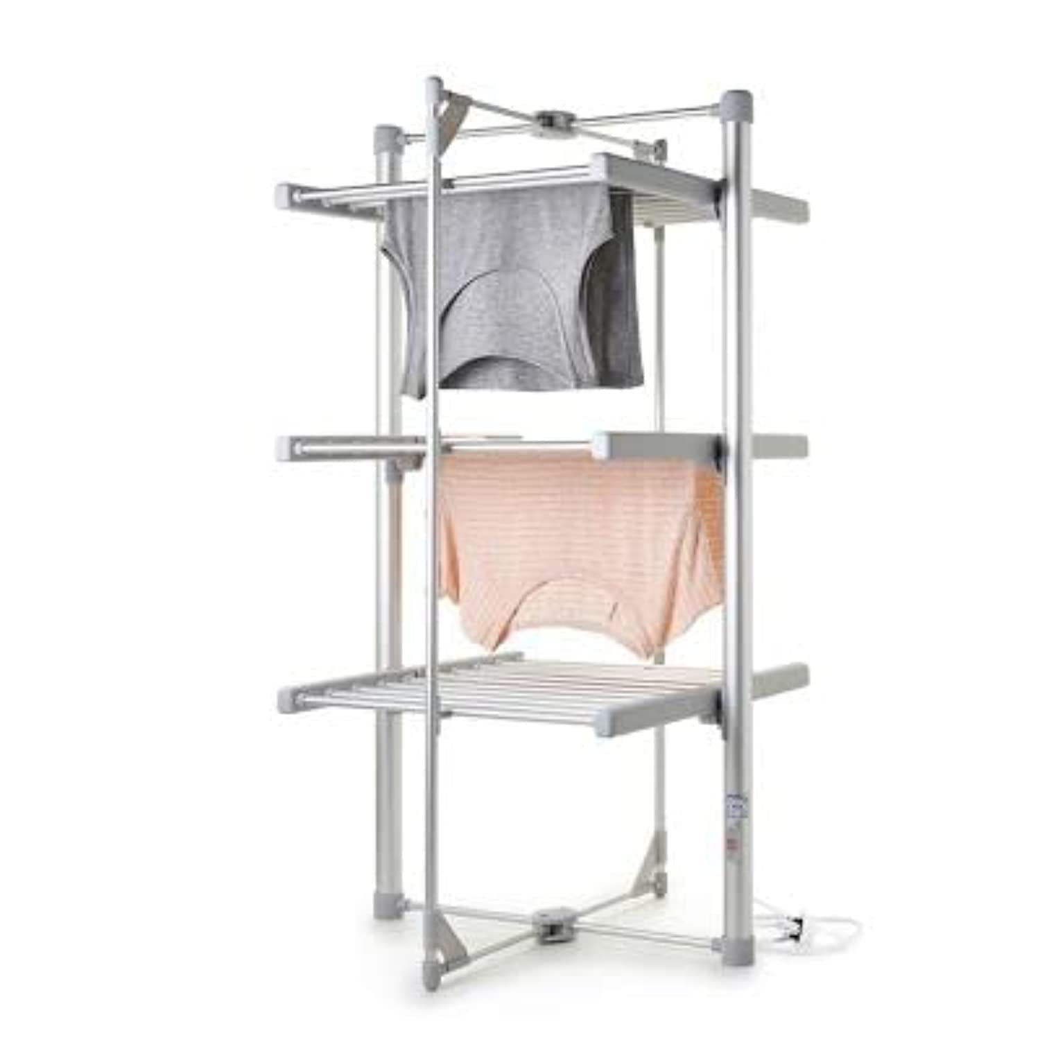 drysoon Mini 3-Tier Heated Clothes Airer – Foldable Heated Shelves Dry Laundry Quickly & Gently