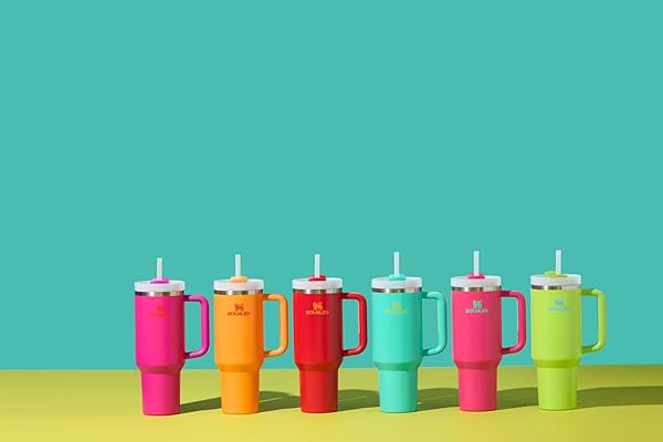STANLEY QUENCHER H2.0 TUMBLER WITH HANDLE AND STRAW 40 OZ | FLOWSTATE 3-POSITION LID | CUP HOLDER COMPATIBLE FOR TRAVEL | INSULATED STAINLESS STEEL CUP | BPA-FREE | BRIGHT LIME