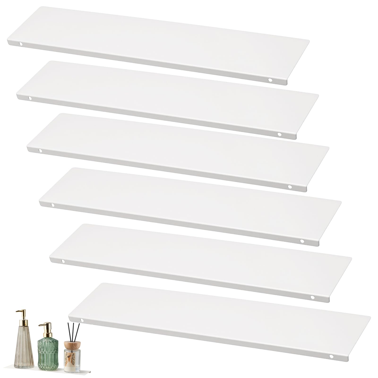 Photo 1 of Leinuosen 6 Pcs Medicine Cabinet Shelves Replacement 13 Inch Bathroom Cabinet Shelf Medicine Shelves Suitable for Bathroom Living Room Kitchen Wall Mounted and Hanging (Steel)