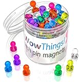 Push Pin Magnets, 28 Pack Assorted Colored Kitchen Office Magnets, Neodymium Mini Fridge Magnets Strong, Heavy Duty Push Pins, Perfect For Classroom Map Dry Erase Whiteboard Magnets, Teacher Magnets