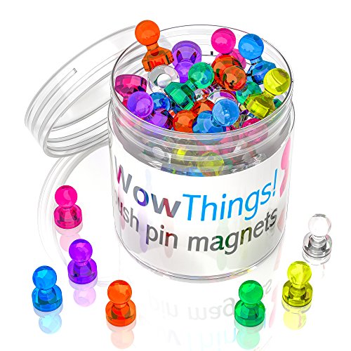 Push Pin Magnets, 28 Pack Assorted Colored Kitchen Office Magnets, Neodymium Mini Fridge Magnets Strong, Heavy Duty Push Pins, Perfect For Classroom Map Dry Erase Whiteboard Magnets, Teacher Magnets