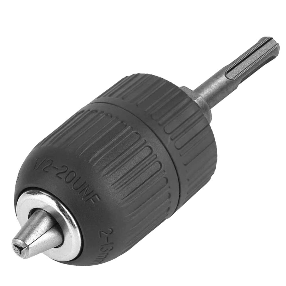 Mesee 2-13mm Capacity Keyless Drill Chuck 1/2-20UNF Thread Heavy Duty Impact Drill Chuck Converter Quick Release Conversion Tool with SDS Plus Adaptor