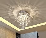 Mini Style 3-Light Chrome Finish Crystal Chandelier Pendent Light for Hallway,Bedroom,Kitchen,Kids Room,3x1W LED Bulb Included, Warm White Light