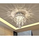 Mini Style 3-Light Chrome Finish Crystal Chandelier Pendent Light for Hallway,Bedroom,Kitchen,Kids Room,3x1W Bulb Included
