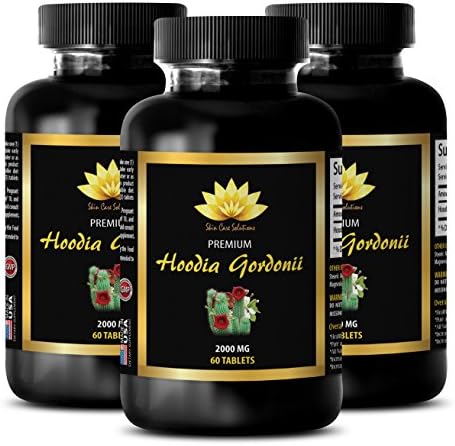 Metabolism Booster Vitamins - HOODIA GORDONII 2000MG - Weight Loss Tablets - 3 Bottle (180 Tablets)