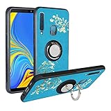 Alapmk Compatible with Galaxy A9 Case, [Personalized Design] A9 Case with Ring Kickstand Fit Car Magnetic, TPU Shockproof Phone Case for Samsung Galaxy A9 (2018) /A9 Star Pro /A9s,Flower