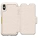 OTTERBOX STRADA SERIES Case for iPhone Xs & iPhone X - Retail Packaging - SOFT OPAL (PALE BEIGE/PALE BEIGE LEATHER)