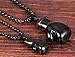 Hamoery Men Women Punk Stainless Steel Black Boxing Glove Chain Pendant Necklace(Black(Men))