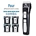 PATPET professional 2-Speed Pet Grooming Clippers, Low Noise 2200mA Li-ion Battery Rechargeable Cordless Grooming Clippers Kit,Heavy Duty Electric Hair Trimmer For Dog & Cat (Black)