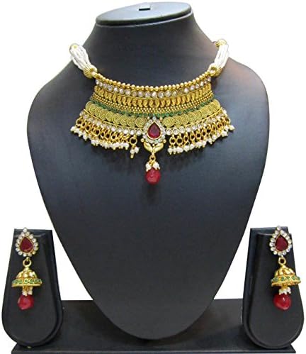 Bollywood Designer Ethinic Indian Premium Rajasthani Polki Drop Necklace Set