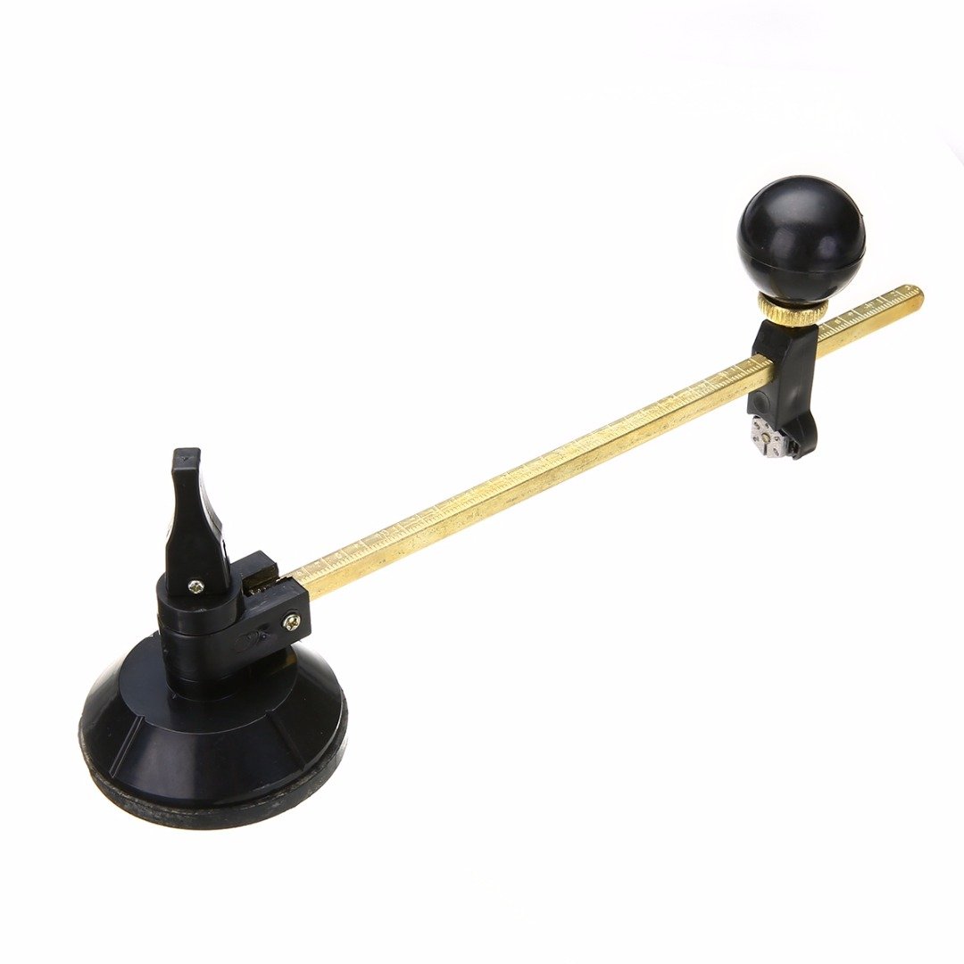 Circle Glass Cutter, Adjustable Compasses Type Glass Circle Circular Cutter with Suction Cup for Glass Cutting (40cm)