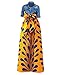Huiyuzhi Womens African Print Dashiki Dress Long Maxi A Line Skirt Ball Gown (M, Peacock)