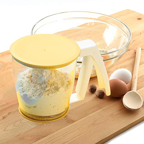 Flour Sifter,Plastic Flour Strainer Powder Mesh Sieve Baking Supplies