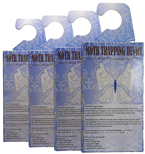 PTCLTRAPS8 Moth Traps Highly Effective Clothes with Natural Attractant Case-Making, Carpet, Webbing Moth, Pro Cloest Essentials Get Rid of Wool Moths with Natural Safe and Odor-Free 4 Traps