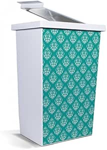 banjado – Cubo de basura papelera 42 litros con diseño Damasco Aqua
