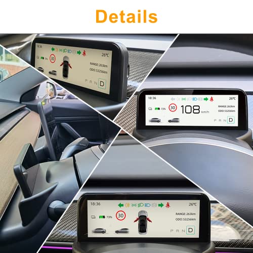 ABUWU Instrument Cluster Display for Tesla Model 3/Y, 4.6inch Mini