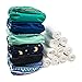 ALVABABY Baby Cloth Diapers/6 Pack with 12 pcs 4-Layer Rayon from Bboo Inserts/Adjustable Washable Reusable 6CM64-MB