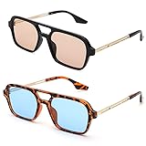 Pro Acme Vintage 70s Flat Pilot Aviator Sunglasses