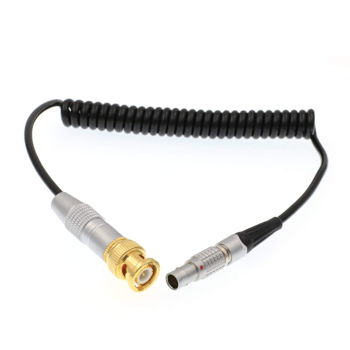 DRRI BNC to 5 pin Male Coiled Cable ARRI Alexa TIME Code Cable for Sound Devices