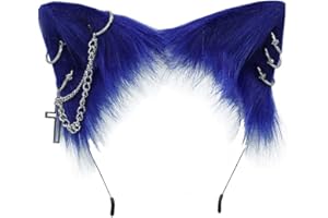 VIGVAN Cat Cosplay Ears Accessories Punk Gothic Cross Cat Ears Headbands Clips