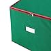 Tiny Tim Totes Christmas Storage Box with Zip Top, Large Ornaments storage box, holds up to 75 ornaments, Green
