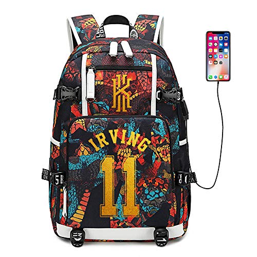 Basketball Player Star Irving Multifunction Backpack Travel Student Backpack Fans Bookbag for Men Women (Style 1)