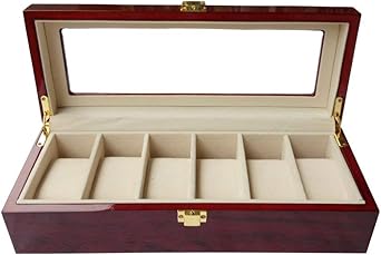 Feibrand Caja de Reloj de Madera 6 Ranuras: Amazon.es: Relojes