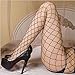 Women Sheer Sparkle Glitter Rhinestone Pantyhose Tights Fishnet Stockings (Black)