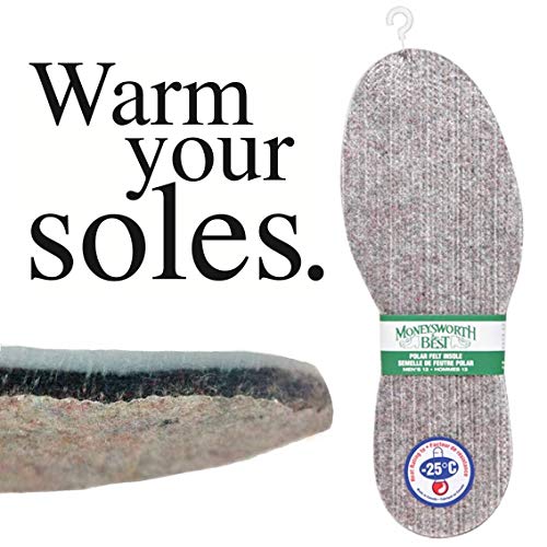 Moneysworth & Best Polar Men's Warmth Down to -25c Felt Insole, 13 - Thumbnail 4