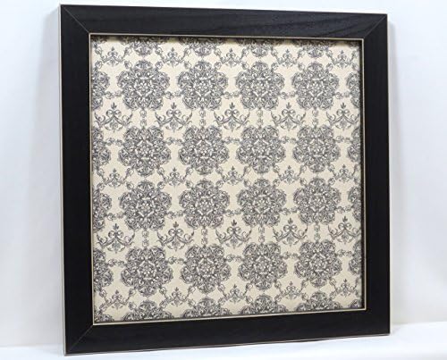 Magnet Board - Dry Erase Board - Wall Decor - Housewares - Magnetic Memo Board - Framed - Black and Cream Damask Design - Magnets Included