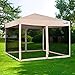 Quictent Upgraded Ez Pop up Canopy with Netting Screen House Tent Mesh Side Wall Roller Bag-3 Colors 4 Sizes (Tan-Upgraded, 10x10)