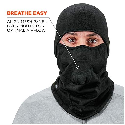 Ergodyne N-Ferno 6823 Balaclava Ski Mask, Wind-Resistant Face Mask, Hinged Design to Wear as Neck Gaiter - Image 4