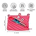 ZIPIT Grillz 3-Ring Binder Pencil Pouch, Large Capacity Pen Case for Kids and Teens, Made of One Long Zipper! (Pink)